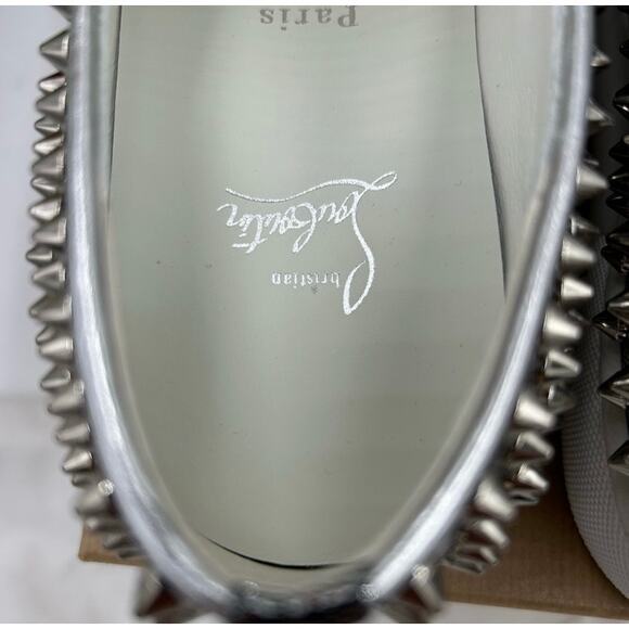 Men's Christian Louboutin spike boat, leather sneakers size 41 made in Italy - Picture 8 of 13